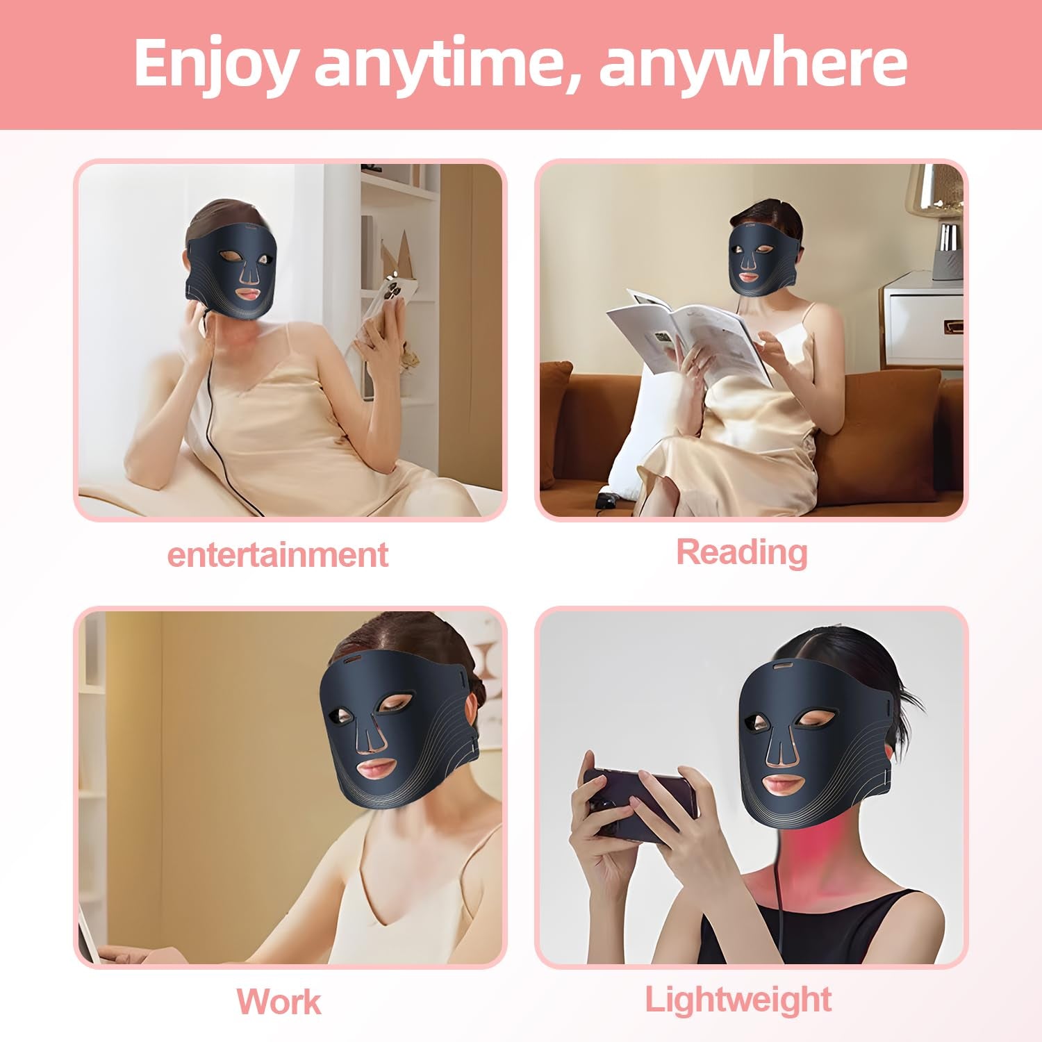 New Red Light Therapy for Face,Blue Red Light Therpy Mask for Face