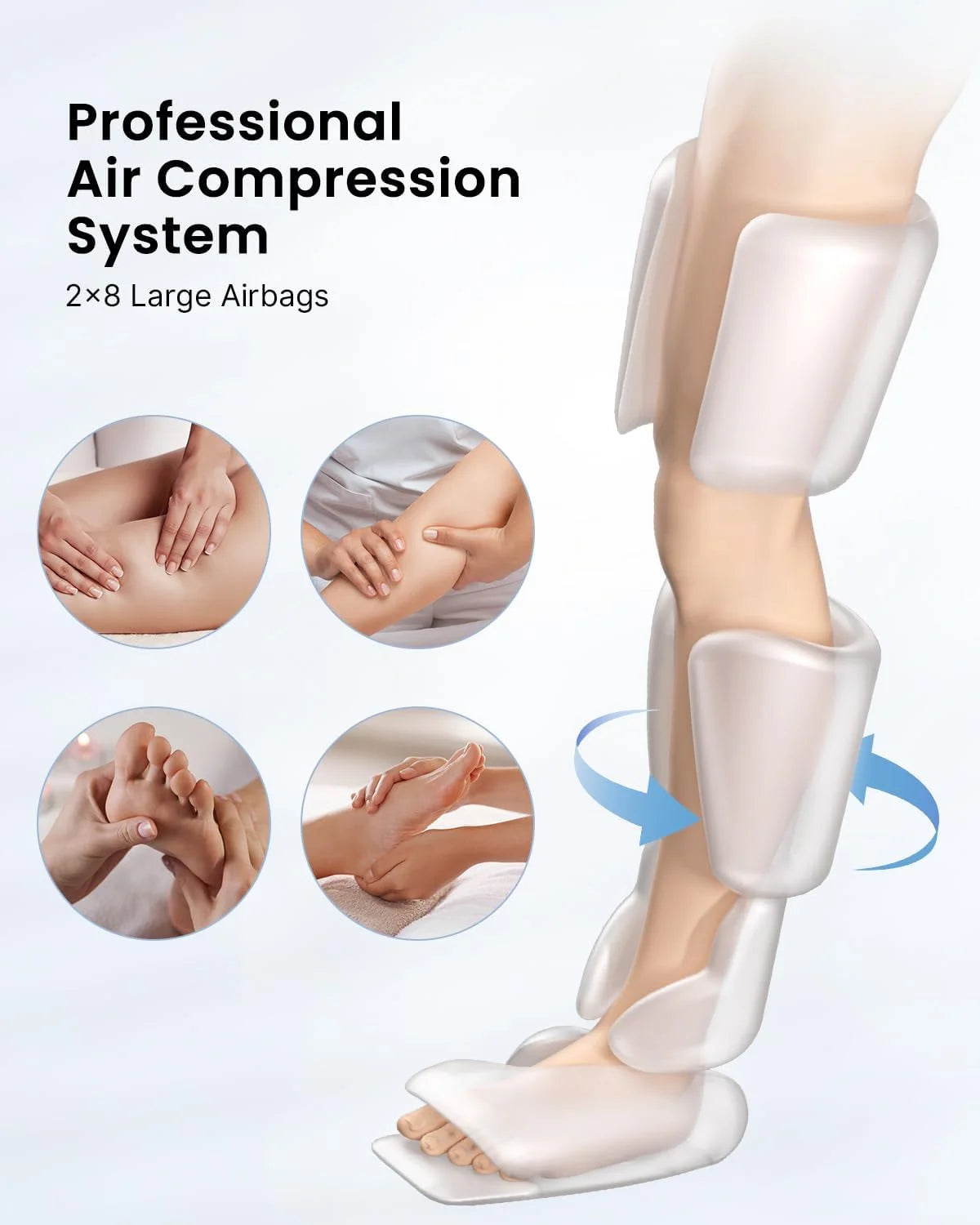 Leg Massager for Circulation with Zipper for Foot Calf Thigh Upgrade Leg Wraps, Gift for Dad Mom
