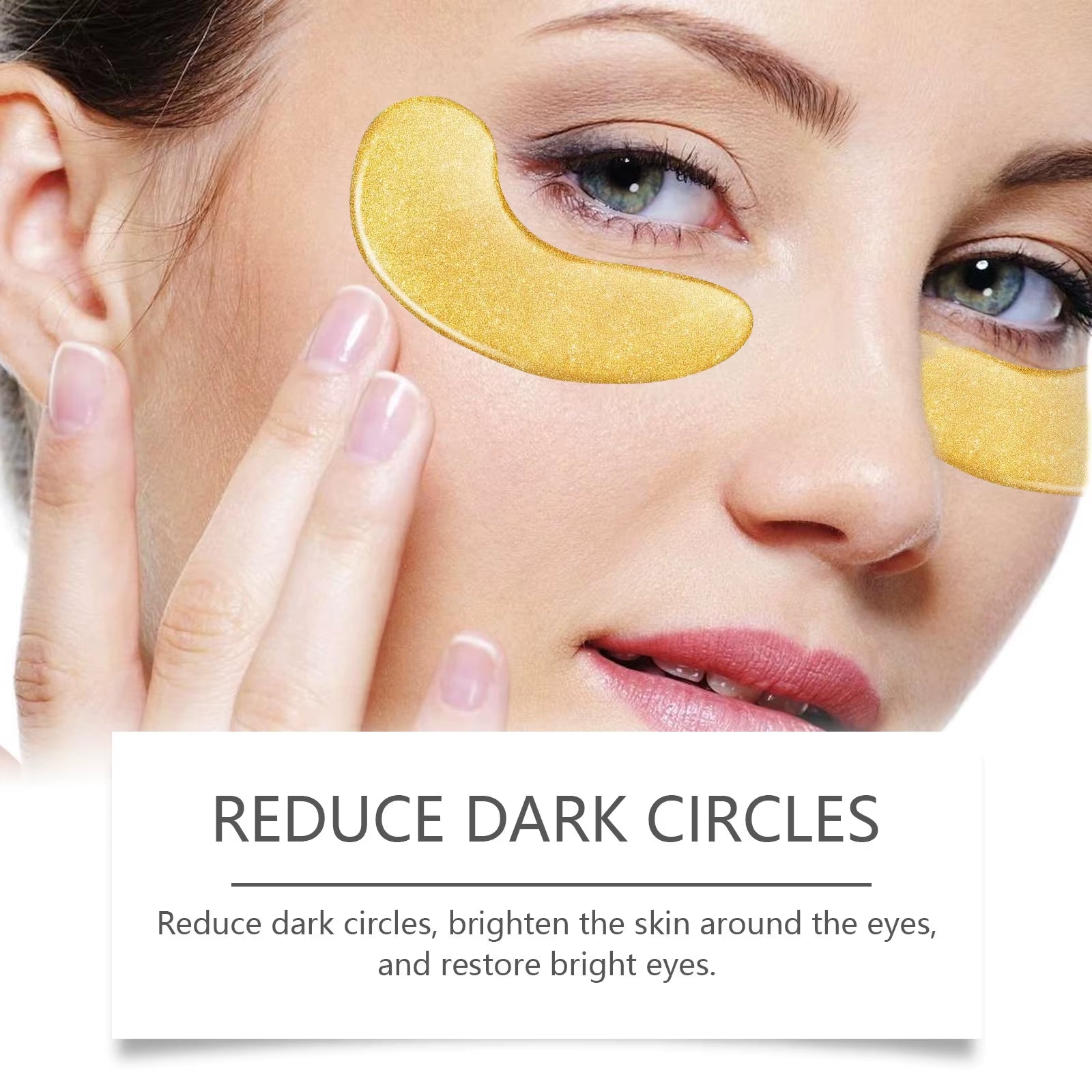 24K Gold Eye Mask Nourishing Dark Circles Remover anti Puffiness Hyaluronic Acid Lifting Eye Contour Crystal Collagen Eye Patch