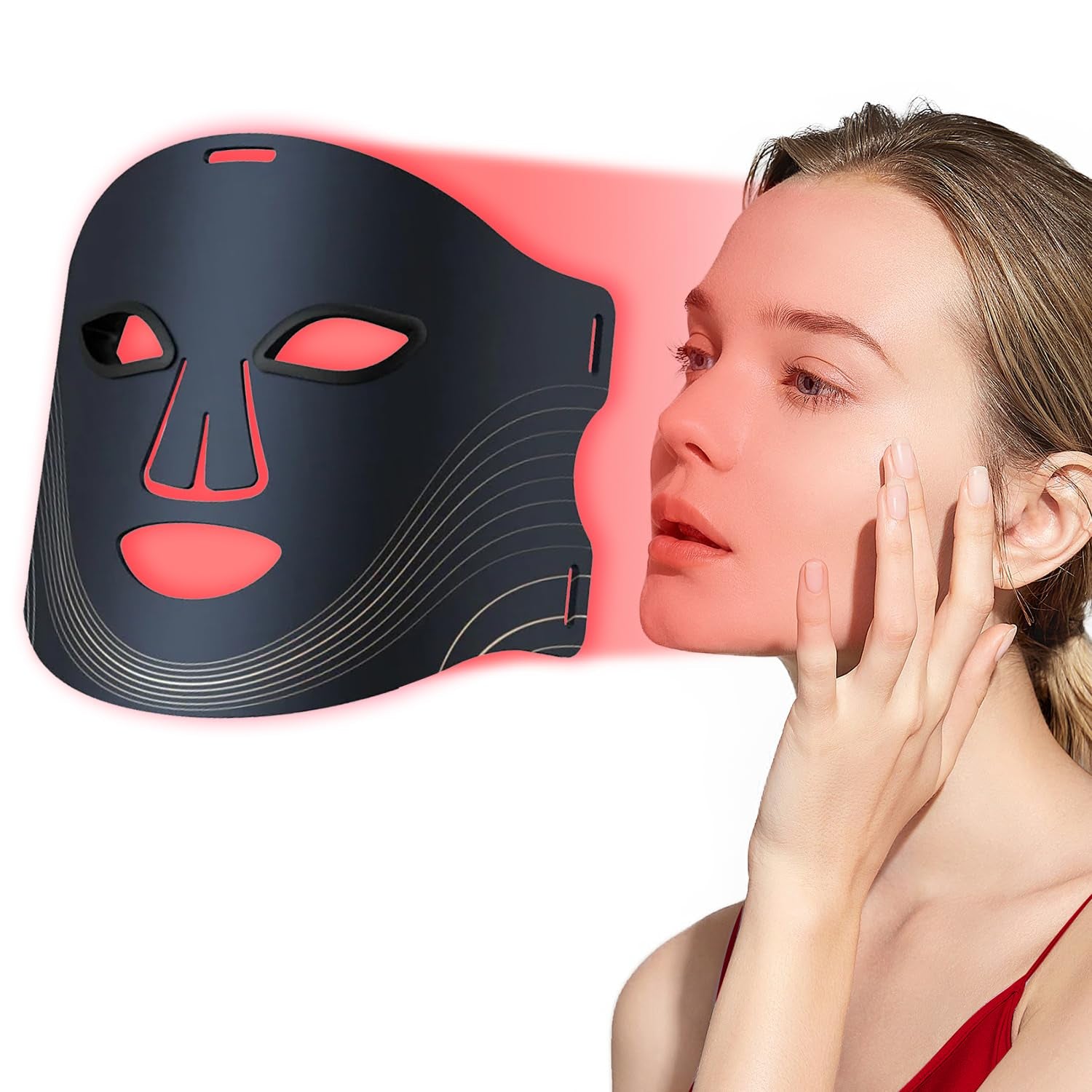 New Red Light Therapy for Face,Blue Red Light Therpy Mask for Face