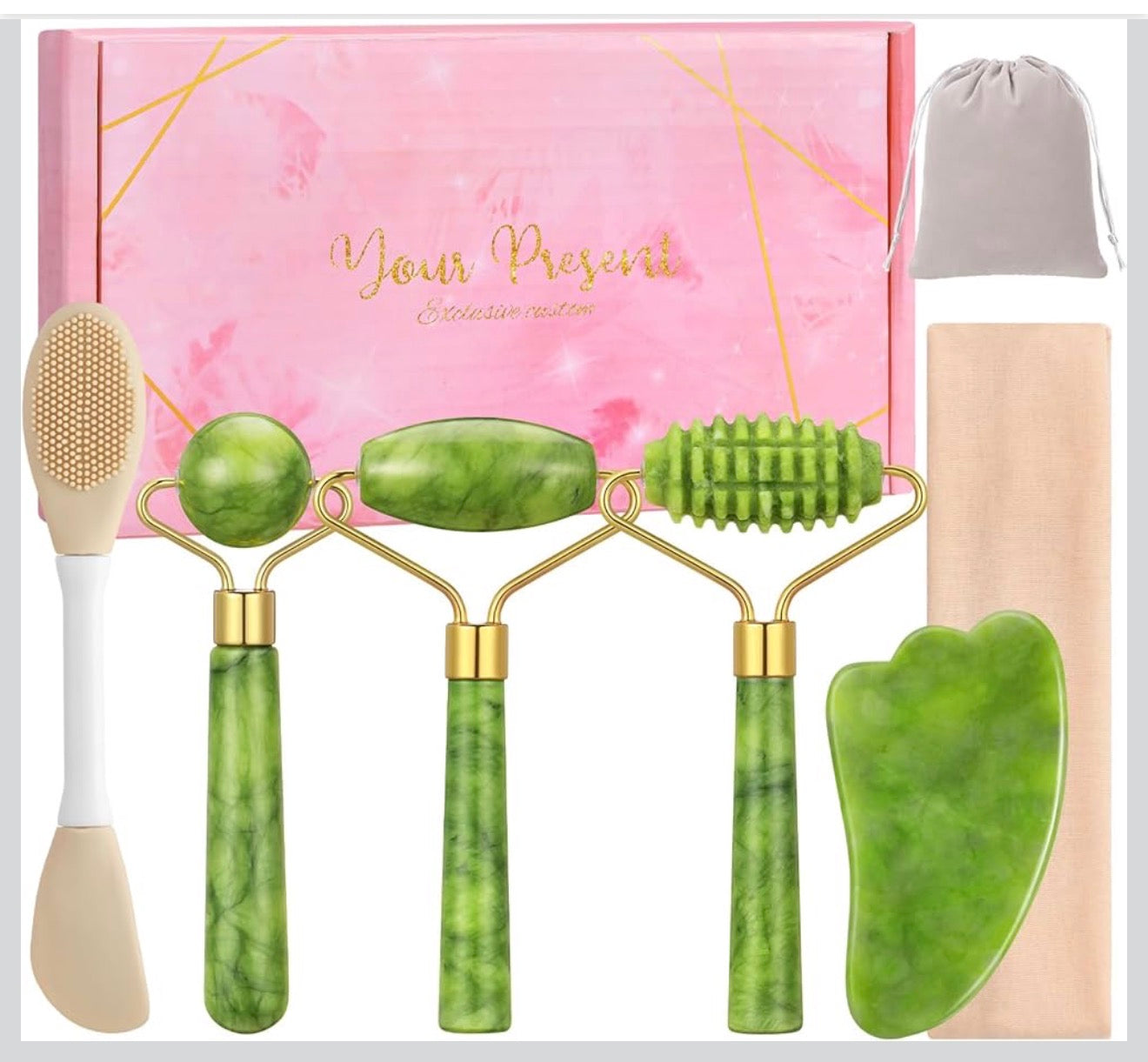 GlowStone™ Natural Jade Roller & Gua Sha Set