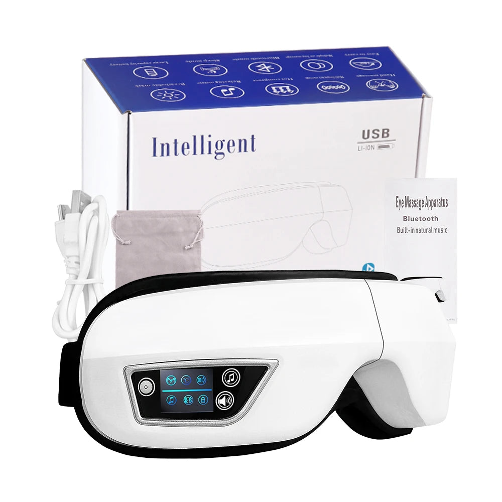 High Frequency Smart Airbag Vibration Eye Massager Tired Eyes Dark Circles Remove Instrument Heating Music Relieves Fatigue