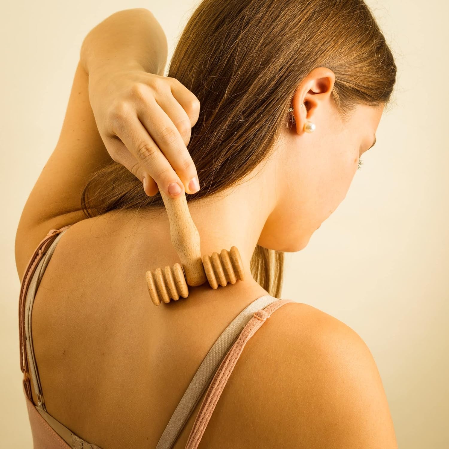Body and Face Roller, Multi-Functional Wooden Massage Roller, Helps Ease Muscle Tension and Support Skin Health, Natural Face Massage Tools, Set of 2 (2 Piece Set B)