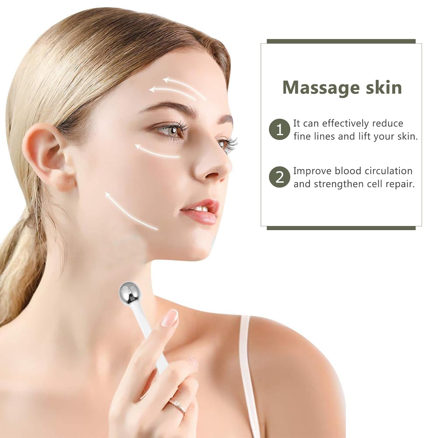 6Pcs Eye Cream Applicators Face Eye Roller Massage Eye Care Applicator Wand Stick Metal Eye Cream Roller Wand