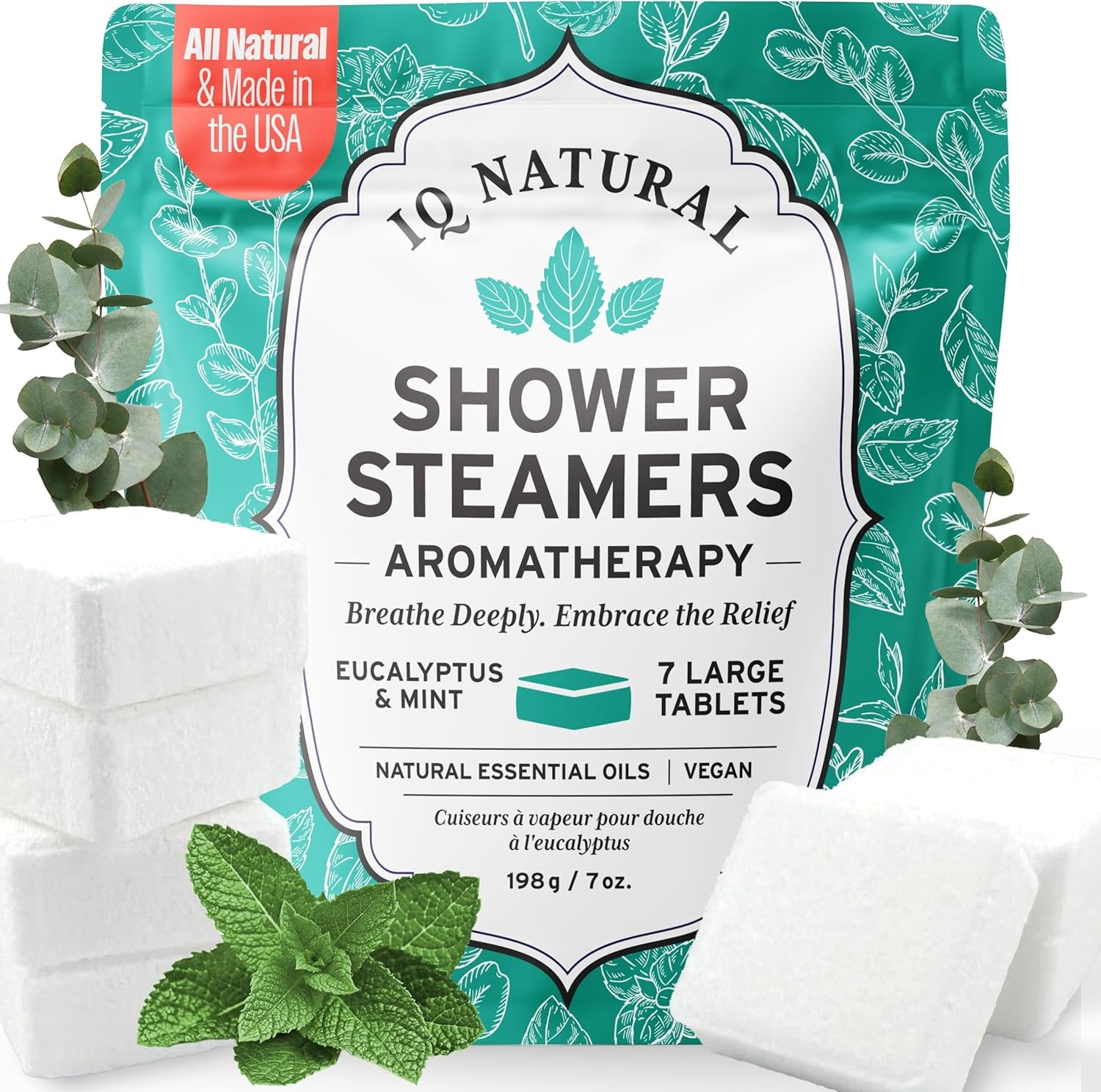 Eucalyptus Shower Steamers Aromatherapy for Women- USA Made - Shower Bombs Aromatherapy for Women, Vapor Shower Tablets Aromatherapy, Menthol Shower Scent Steamers Cold and Flu, Organic Shower Steamer