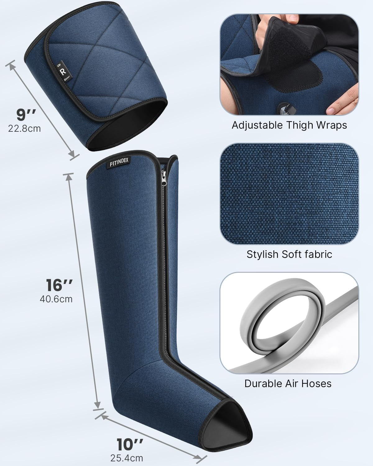 Leg Massager for Circulation with Zipper for Foot Calf Thigh Upgrade Leg Wraps, Gift for Dad Mom