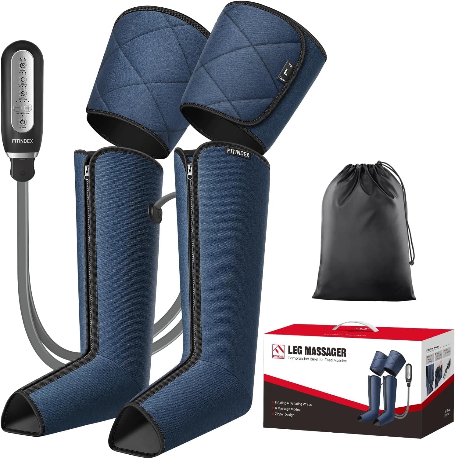 Leg Massager for Circulation with Zipper for Foot Calf Thigh Upgrade Leg Wraps, Gift for Dad Mom