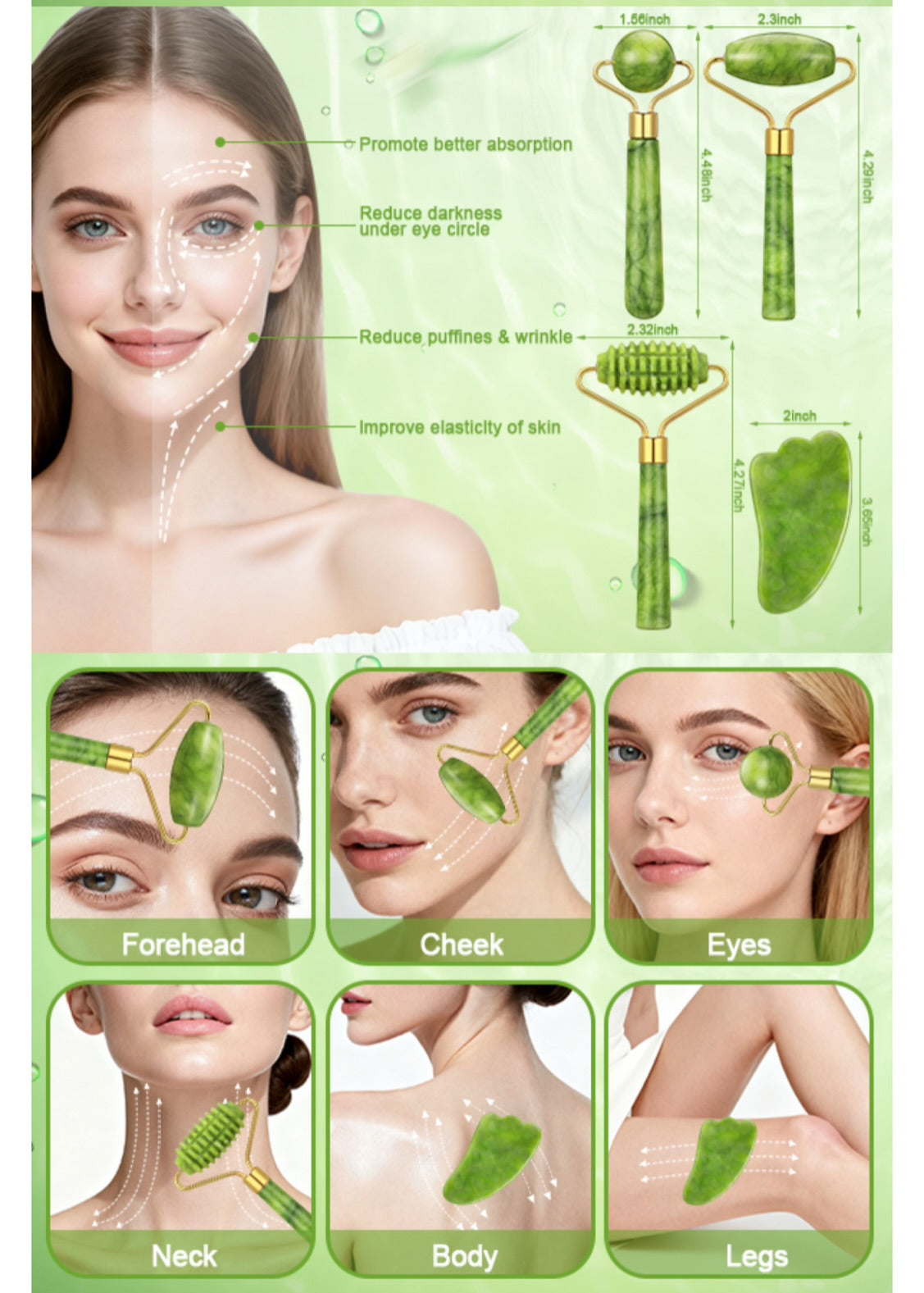 GlowStone™ Natural Jade Roller & Gua Sha Set