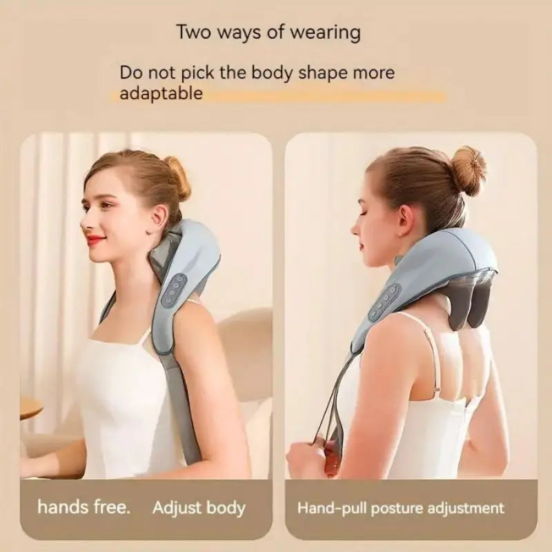 Neck and Back Massager Electric Wireless Neck and Shoulder Massage Arm and Back Body Muscles Relaxation Constant Temperature Hot