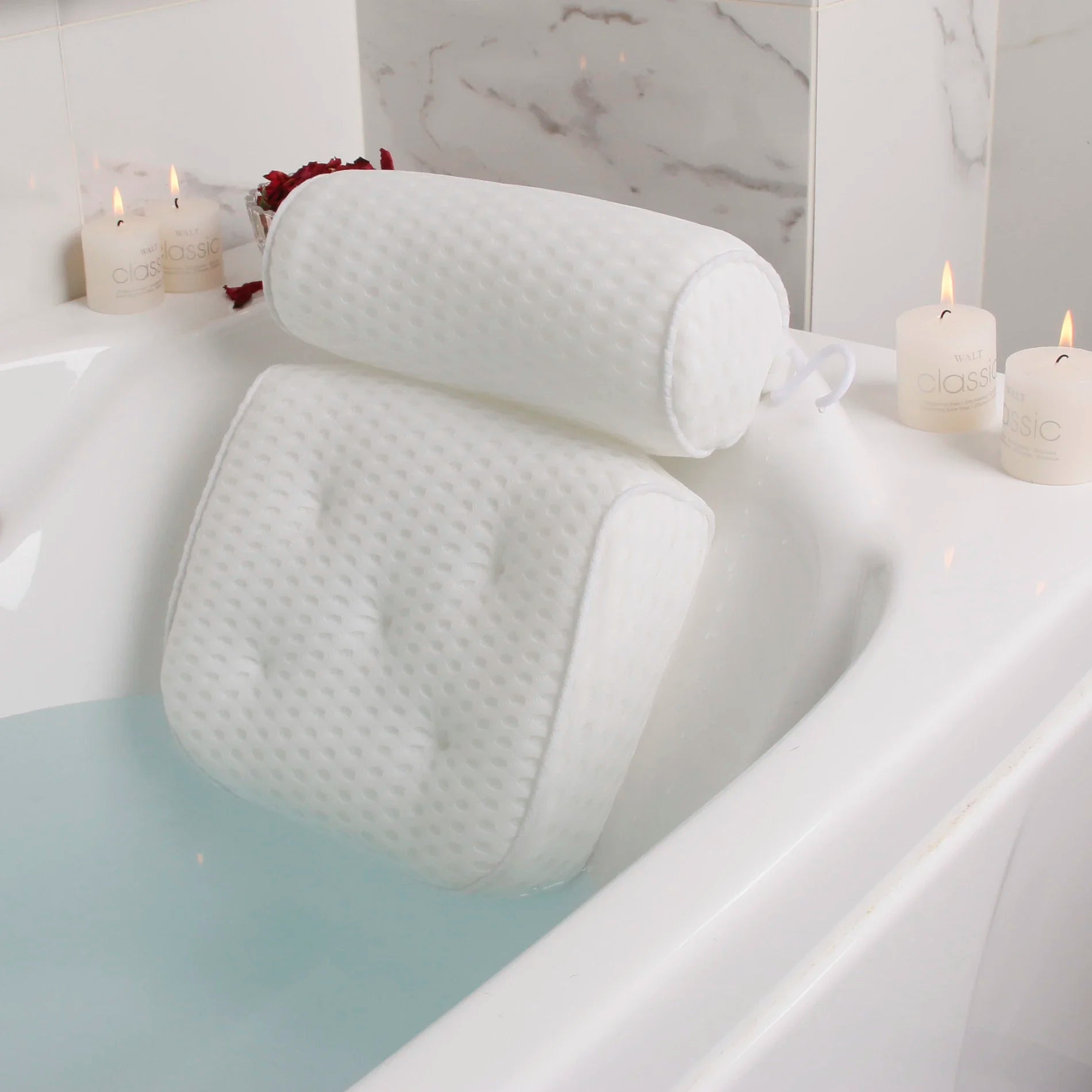 Bath Pillow for Bathtub Support Neck,Head and Back with Non-Slip Suction Cups Air Mesh