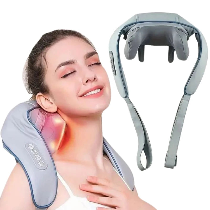 Neck and Back Massager Electric Wireless Neck and Shoulder Massage Arm and Back Body Muscles Relaxation Constant Temperature Hot
