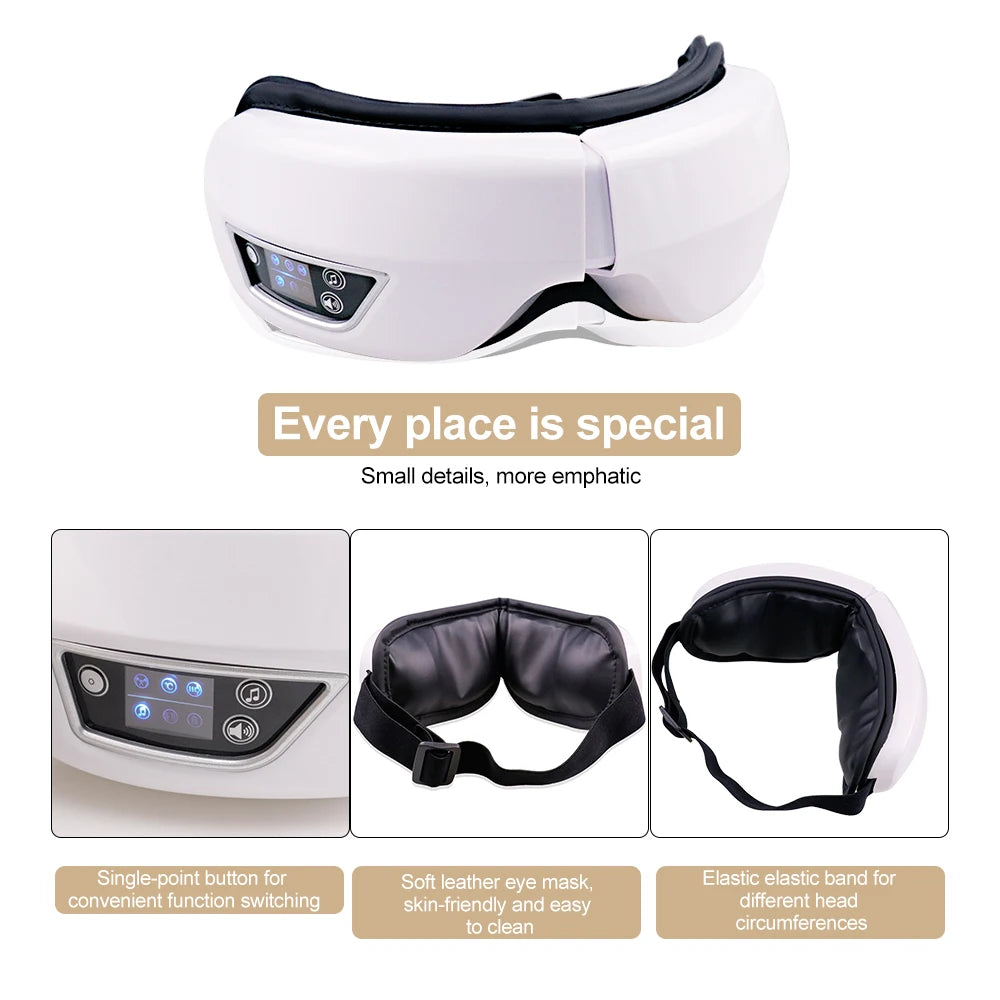 High Frequency Smart Airbag Vibration Eye Massager Tired Eyes Dark Circles Remove Instrument Heating Music Relieves Fatigue