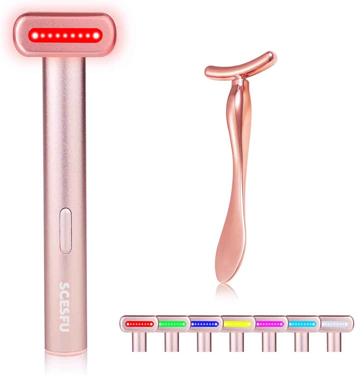 LED Face Wand-7In1 Color Face Wand with Light,Face and Eyes Massager,Relax Eyes Tool
