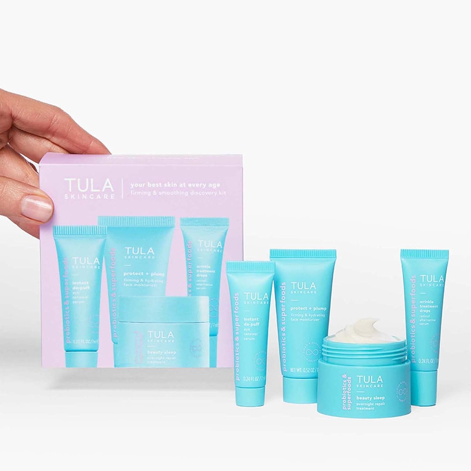 Skin Care Your Best Skin at Every Age Firming & Smoothing Discovery Kit - Wrinkle Treatment, Face Moisturizer, Eye Serum and Overnight Repair Treatment, Anti-Aging, 4-Piece Kit