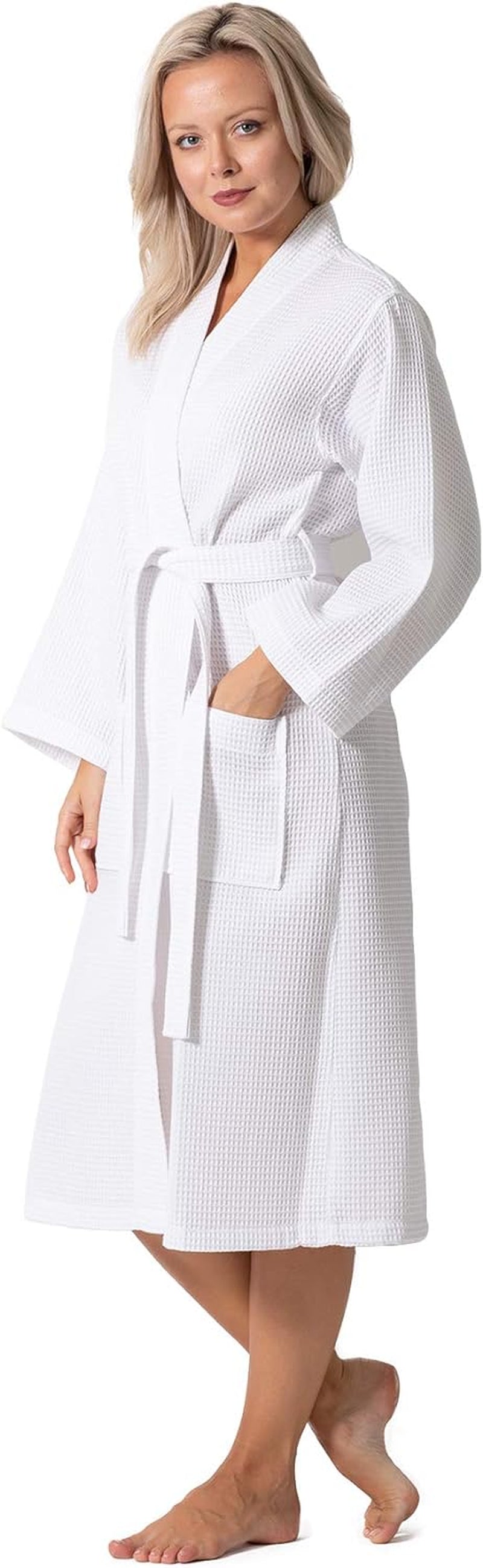 Waffle Knit Lightweight Kimono Spa & Bath Robes for Women - Quick Dry - Soft